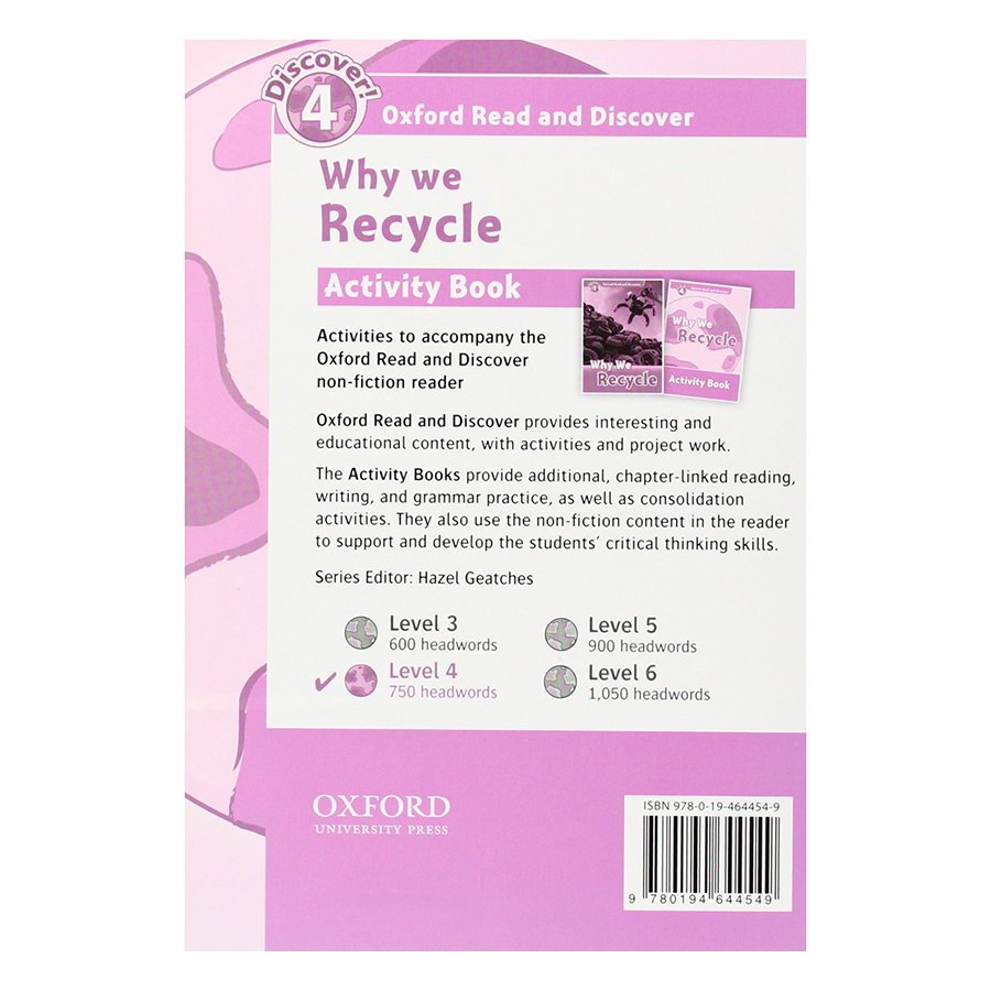 Oxford Read and Discover 4: Why We Recycle Activity Book