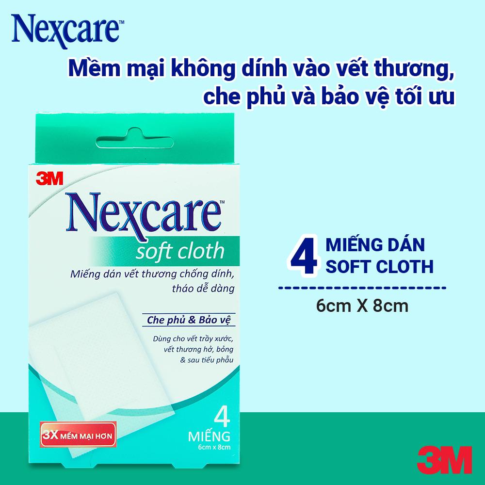 Hộp 4 miếng dán vết thương chống dính, tháo dễ dàng 6x8 cm Nexcare 3M 3M-B300 -  Che phủ và bảo vệ, dùng cho vết trầy xước, vết thương hở, vết bỏng