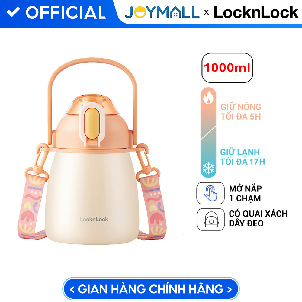 Bình giữ nhiệt LocknLock 1-1.5L LHC3311 LHC3312 - Hàng chính hãng thép không gỉ, nắp bật 1 chạm, có dây deo quai xách tiện lợi - (ĐỘC QUYỀN JOYMALL)