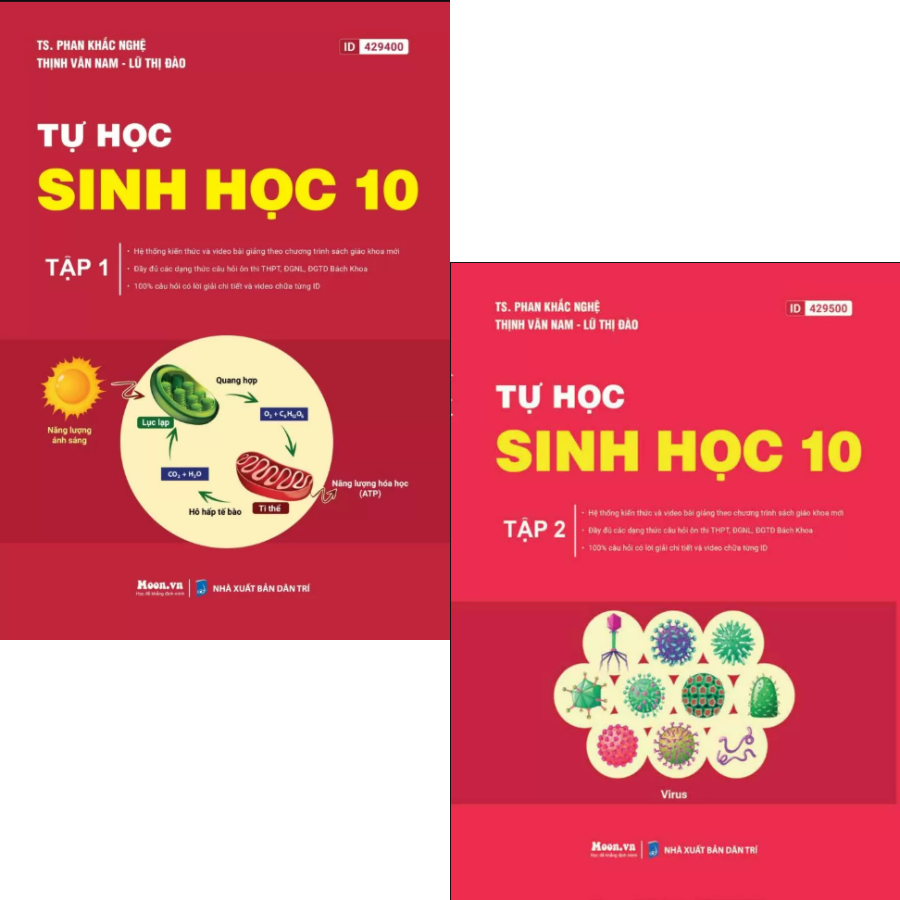 Sách - Tự Học Sinh Học 10 - Tập 1 + 2 (Moon)