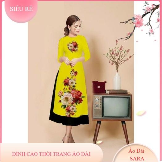 SÉT ÁO DÀI CÁCH TÂN HỌA TIẾT HOA