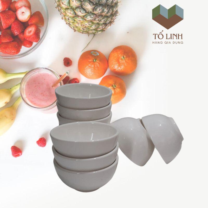 Lốc 10 Chén Cơm Sứ Trắng 4 inch