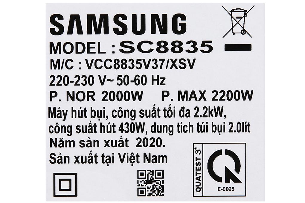 Máy hút bụi Samsung VCC8835V37/XSV - Hàng chính hãng
