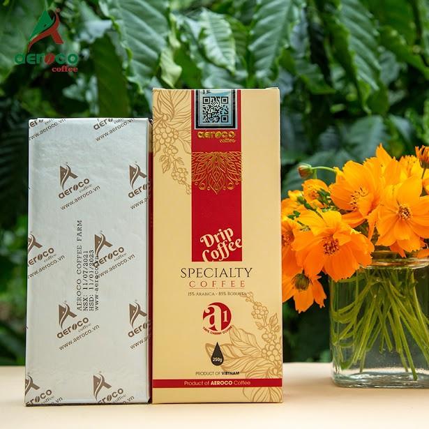 Đặc Sản Buôn Mê Thuột - Cà Phê Đặc Sản Aeroco A1, Hộp 250G, Pha Phin, Nguyên Chất 100% Rang Mộc Hậu Vị Ngọt Thơm Quyến Rũ