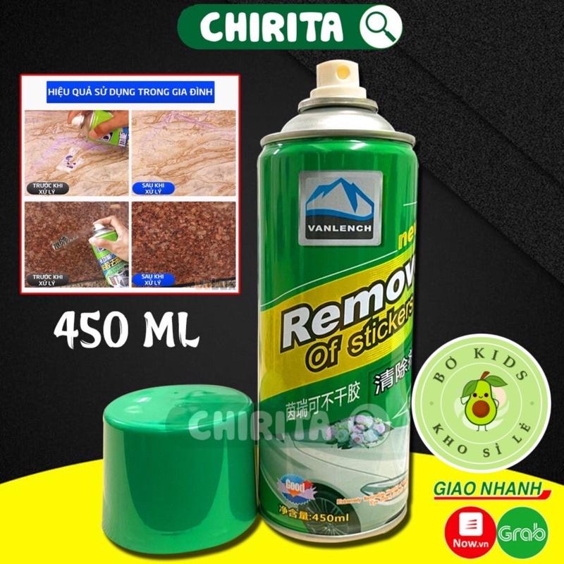 Chai xịt tẩy Keo  REMOVE 450ML Tẩy Băng dính, dung dịch tẩy vết băng nhựa đường bám trên ô tô, tẩy đa năng đồ nội Tẩy