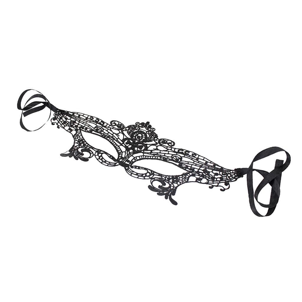 Gorgeous Venetian Black Lace Eye Mask Masquerade Fancy Dress Party Mask
