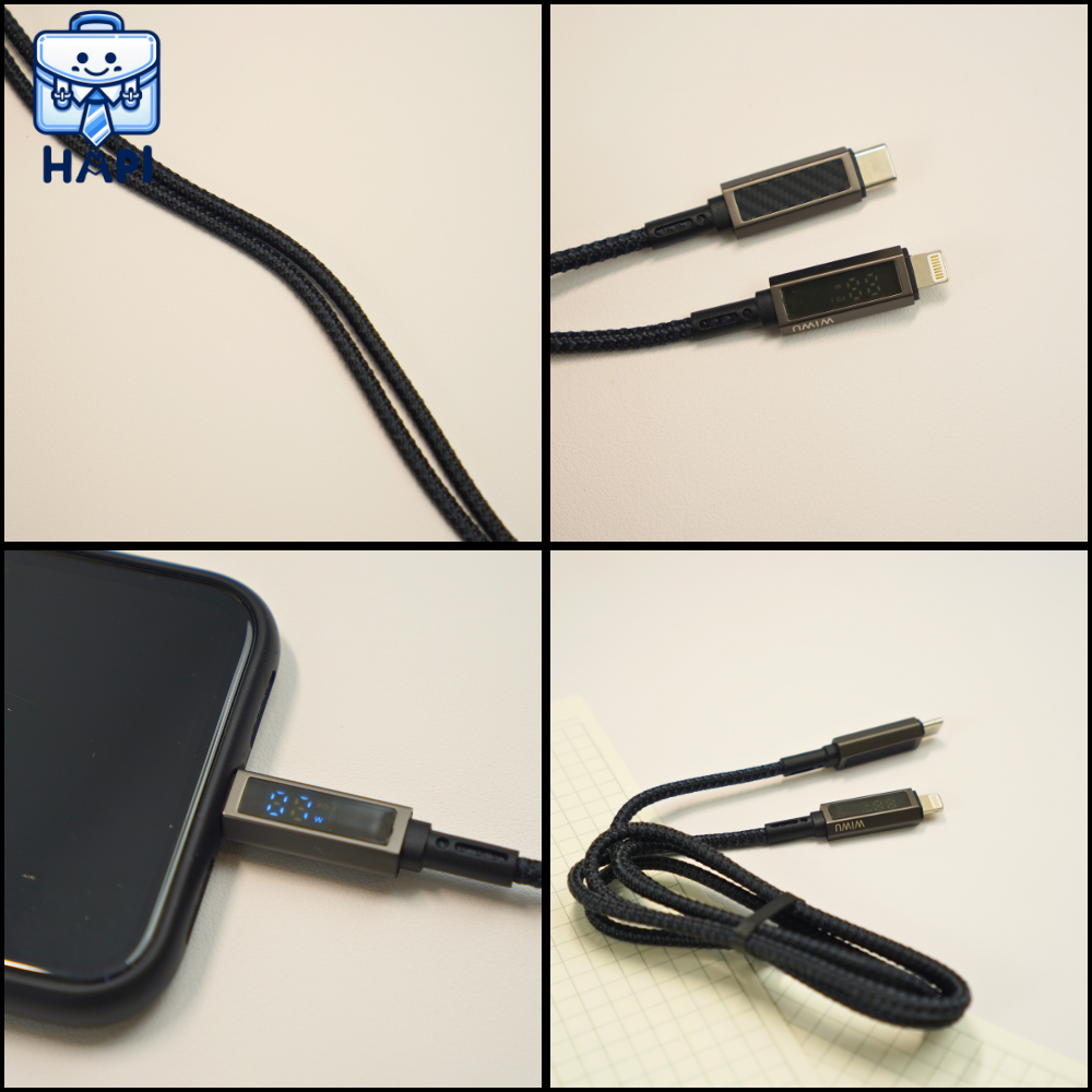 Cáp sạc hàng chính hãng WiWU Aramid Fiber Warriors Type-C to L Wi-C080 lớp bảo vệ aramid siêu bền, đầu hợp kim chống gỉ