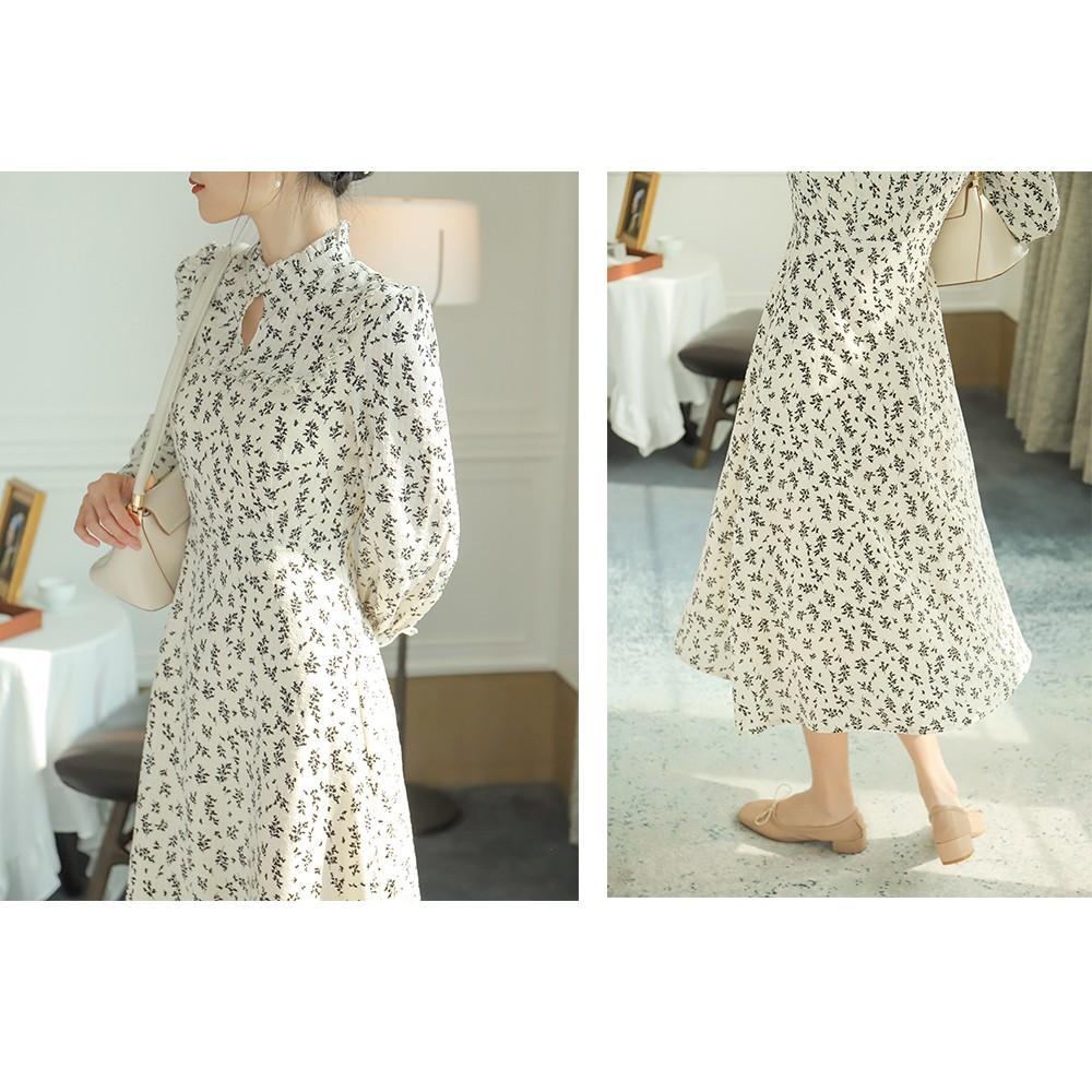 Váy hoa nhí cổ tàu vintage quảng châu sang chảnh / váy suông