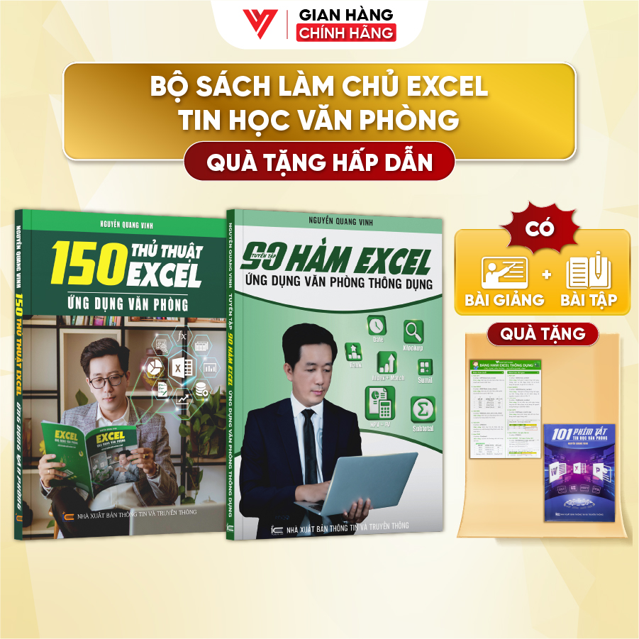 Combo 2 sách 150 Thủ Thuật Excel và 90 Hàm Excel ĐÀO TẠO TIN HỌC Chuyên Ứng Dụng Văn Phòng