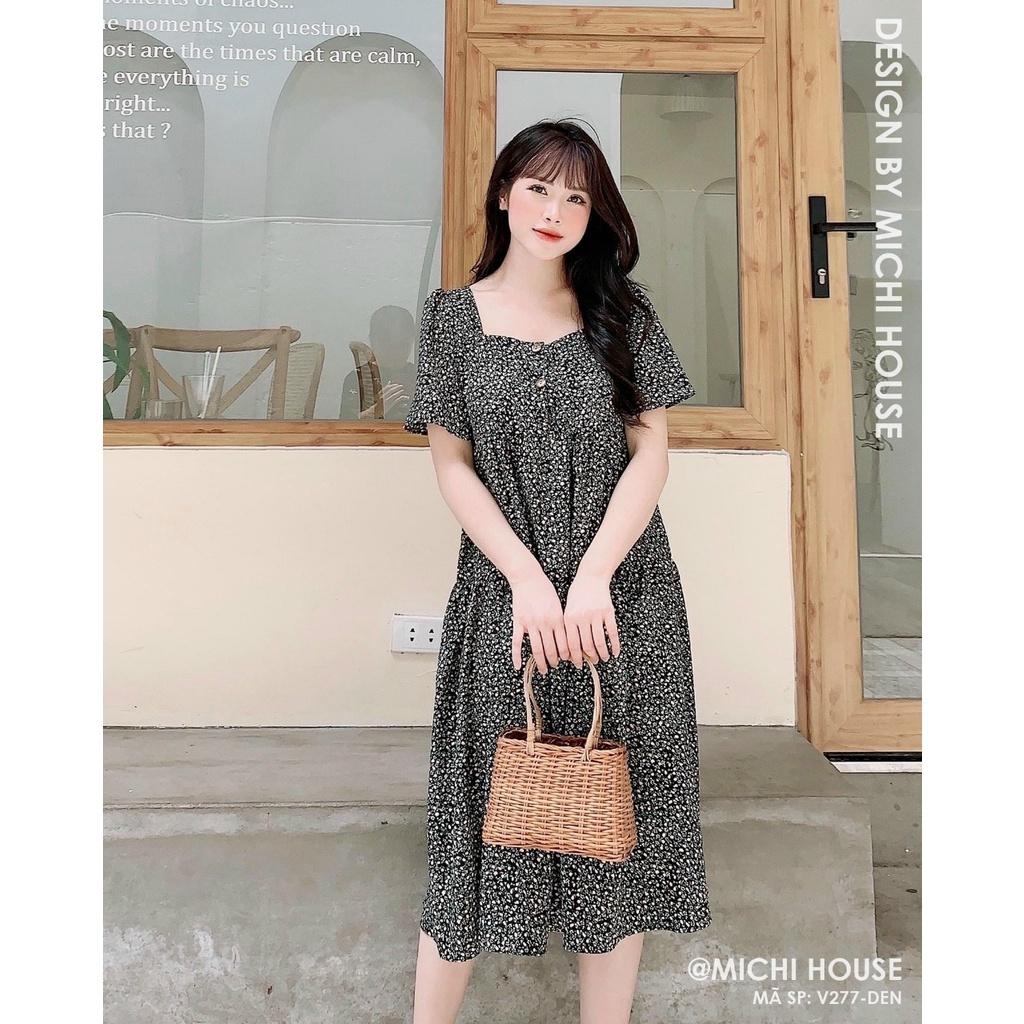 Đầm bầu công sở thiết kế - váy bầu cao cấp hoa nhí xinh xắn mùa hè