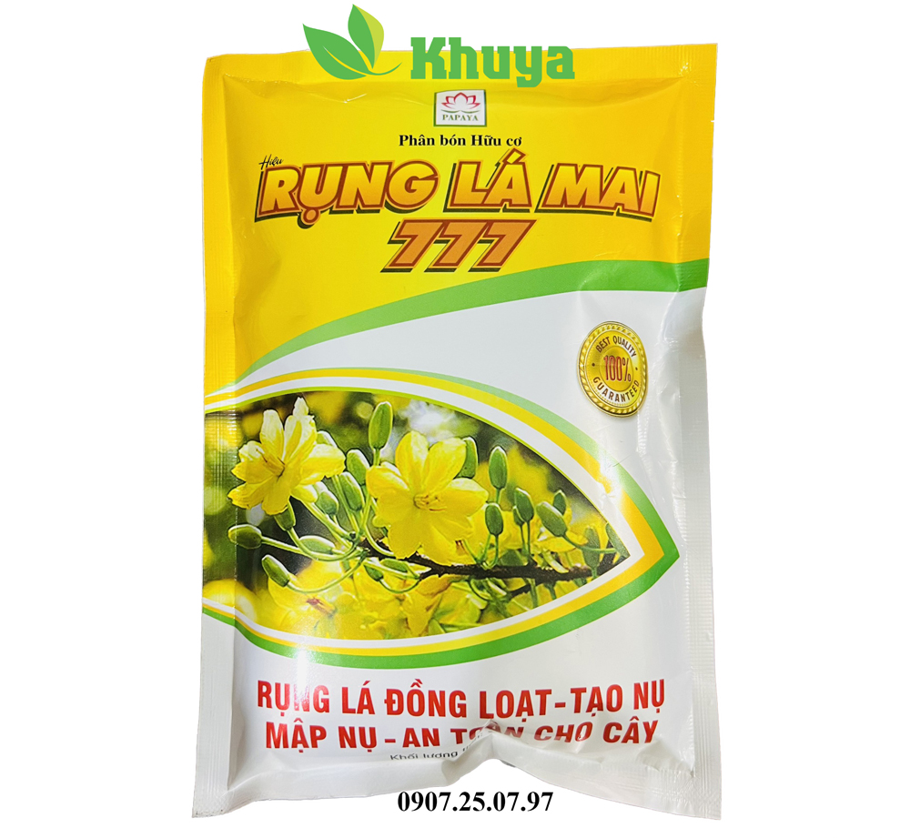 Phân bón hữu cơ Rụng Lá Mai 777 Đồng Loạt - Tạo Nụ - Mập Nụ - An Toàn Cho Cây