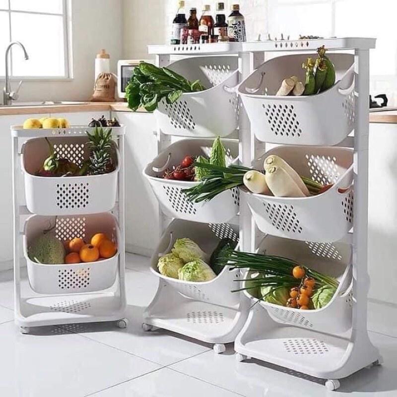 Kệ Nhựa Việt Nhật 3 Tầng Có Bánh Xe