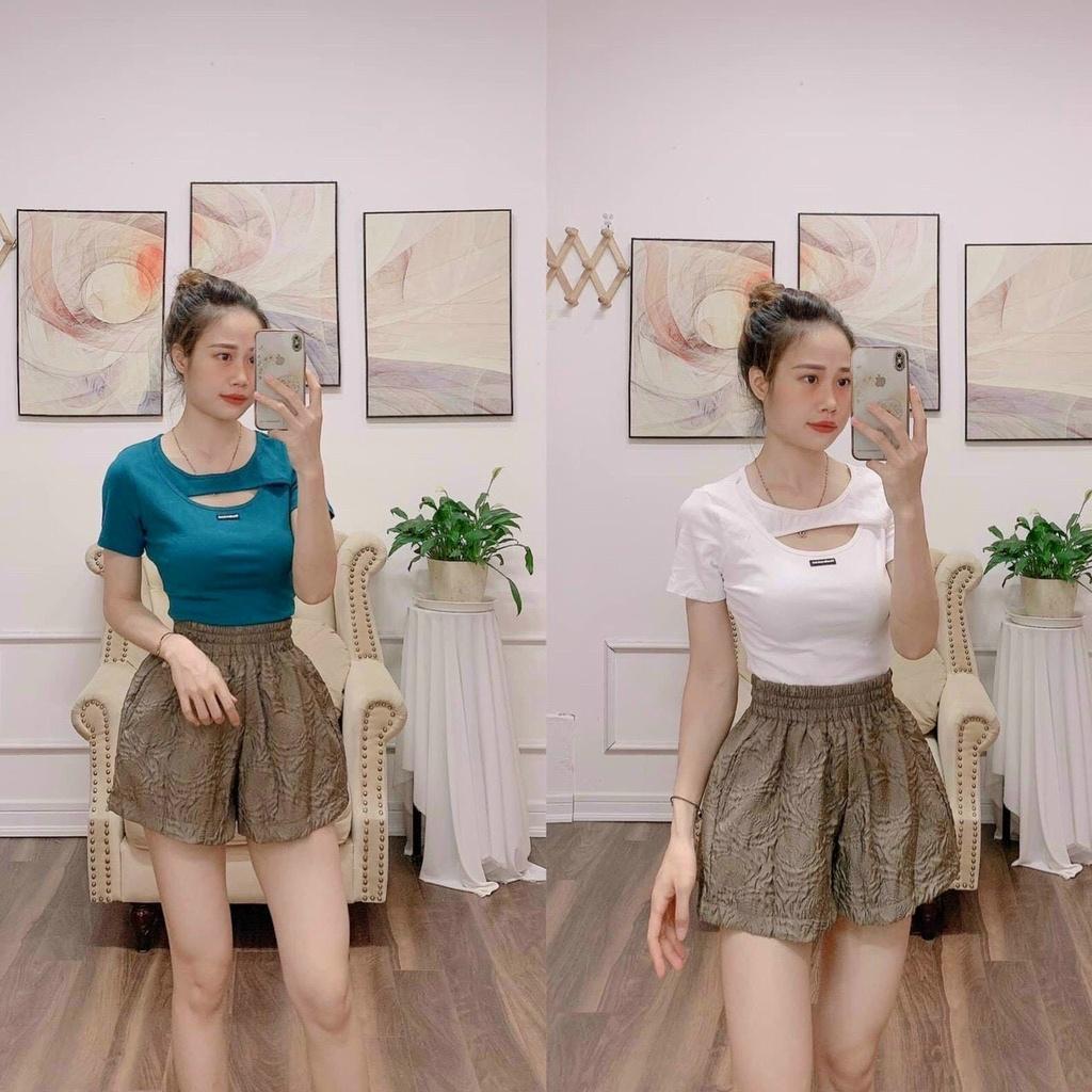 Quần short nữ dập nổi 3D xốp phồng hàng đẹp,Quần sooc phồng xốp hoa dập nổi