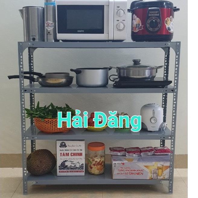 Kệ sắt 4 tầng Rộng 40cm x Dài 80cm x Cao 150cm) Kệ sắt V lỗ đa năng