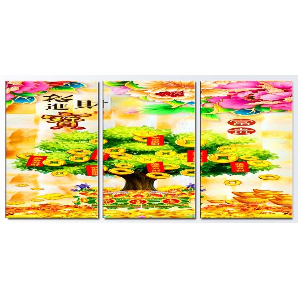 Tranh Treo Tường Hiện Đại Phòng Khách - Kim Tiền T3M--1836