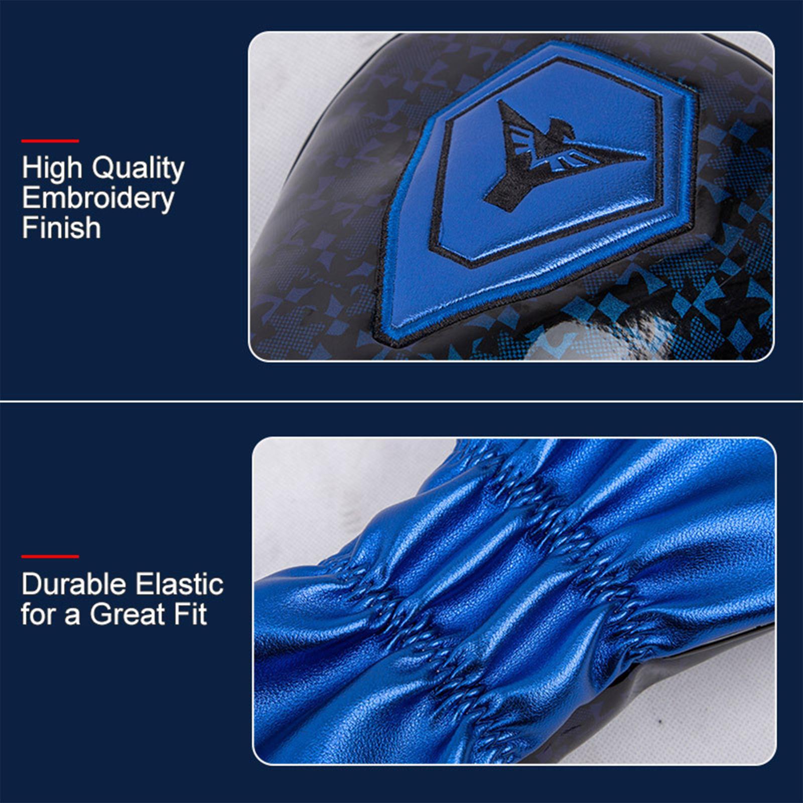 3pcs Golf Head Cover with Interchangeable Number Tag Headcover Guard for Driver Fairway Woods