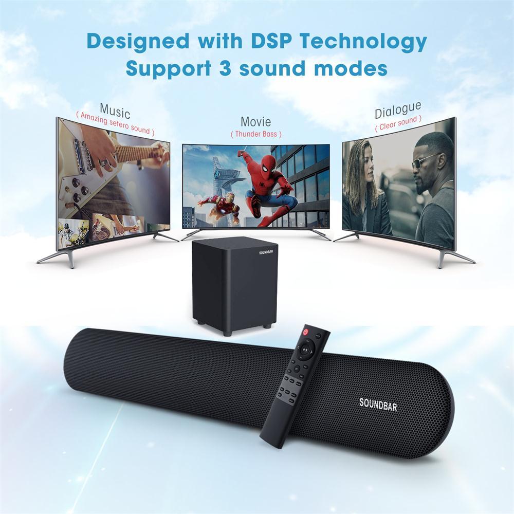 140W TV Soundbar Home Nhà hát Hệ thống âm thanh 2.1bluetooth Loa hỗ trợ quang học âm thanh âm thanh âm thanh đồng trục Subwater cho TV Color: 140W Woofer Size/Full-Range Size: AU Plug