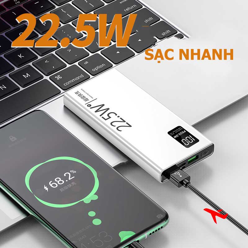 Pin Sạc Dự Phòng 10.000mAh HXSJ K7 - 2 Cổng sạc siêu nhanh 22.5W, Type-C 20W, Kích Thước Mỏng và Nhẹ - HÀNG CHÍNH HÃNG