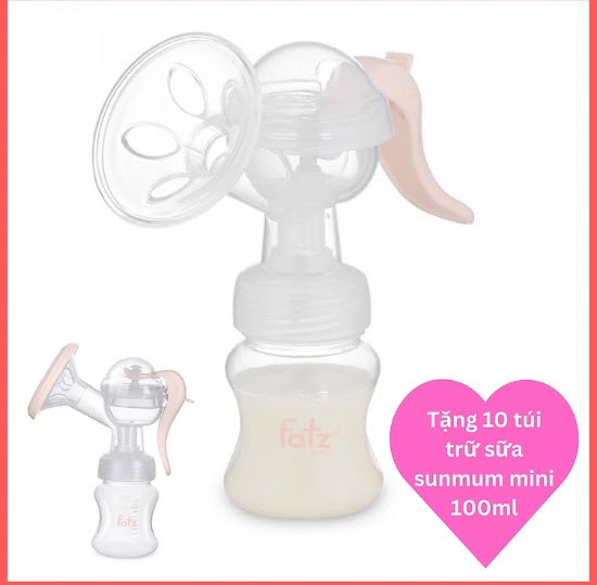 Máy hút sữa tay Fatzbaby handy 1 tặng 10 túi trữ sữa sunmum mini