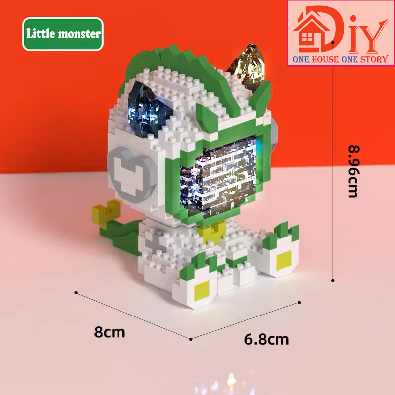 Đồ Chơi lắp ráp lego 3D anh hùng Ultraman Little Monster nhân vật hoạt hình đáng yêu có đèn LED phát sáng Sáng Tạo Quà tặng Dành Cho Nam và Nữ