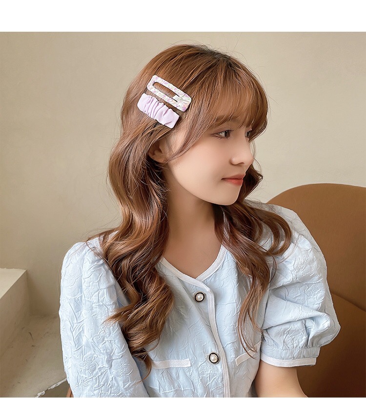 Set 2 kẹp tóc vải hoạ tiết vintage hàn quốc