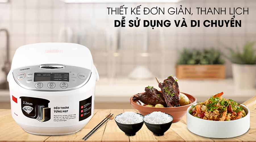 Nồi Cơm Điện Tử Toshiba RC-18DH2PV - Hàng chính hãng