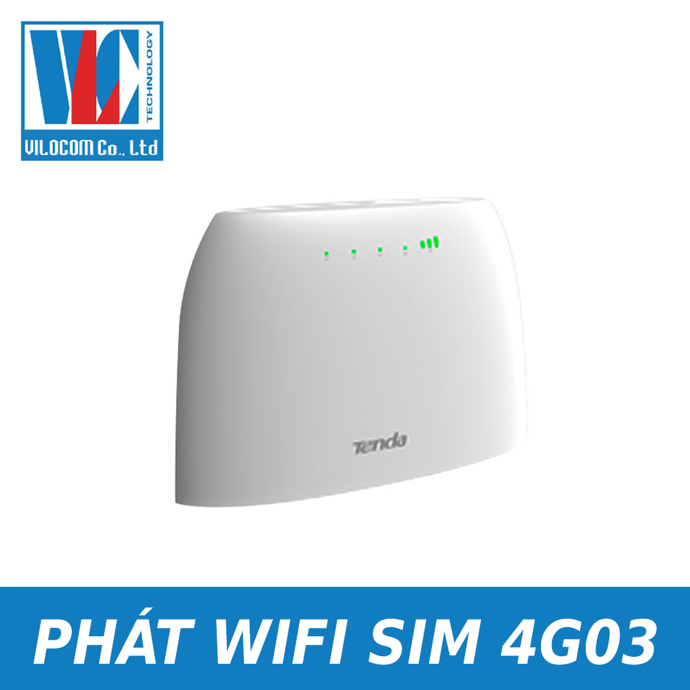 Bộ Phát Wifi 4G LTE Tenda 4G03 Chuẩn N300 - Hàng chính hãng