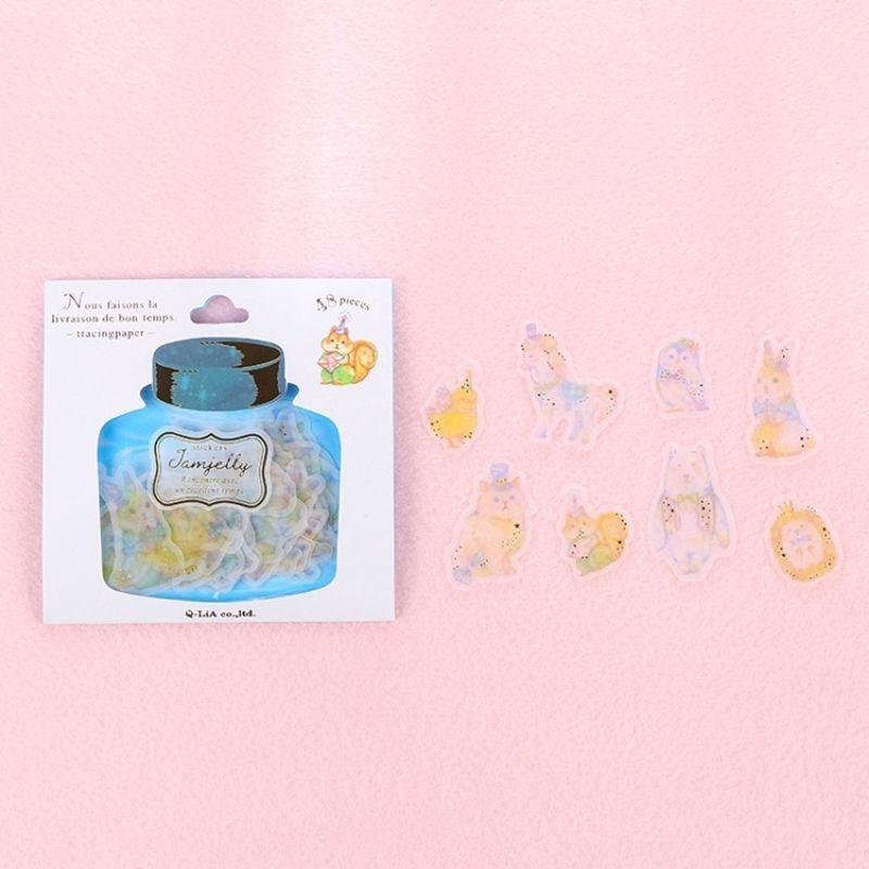 Sticker giấy dầu Jam Jelly dán trang trí sổ, Kích thước: 154mm * 100mm
