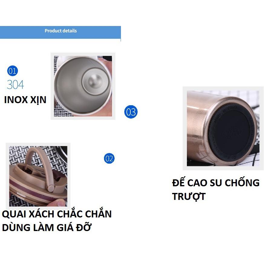 LY GIỮ NHIỆT BÌNH GIỮ NHIỆT NÓNG LẠNH 500ml ĐA NĂNG CÓ QUAI XÁCH TAY CẦM LOVE DREAM XỊN KIÊM GIÁ ĐỠ ĐIỆN THOẠI LOẠI XỊN