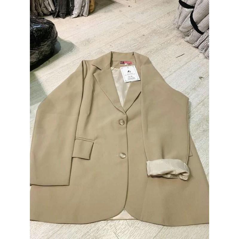 Áo khoác blazer 2 lớp 4 nút màu đen thanh lịch có đệm vai form áo siêu đẹp size M &lt;52kg