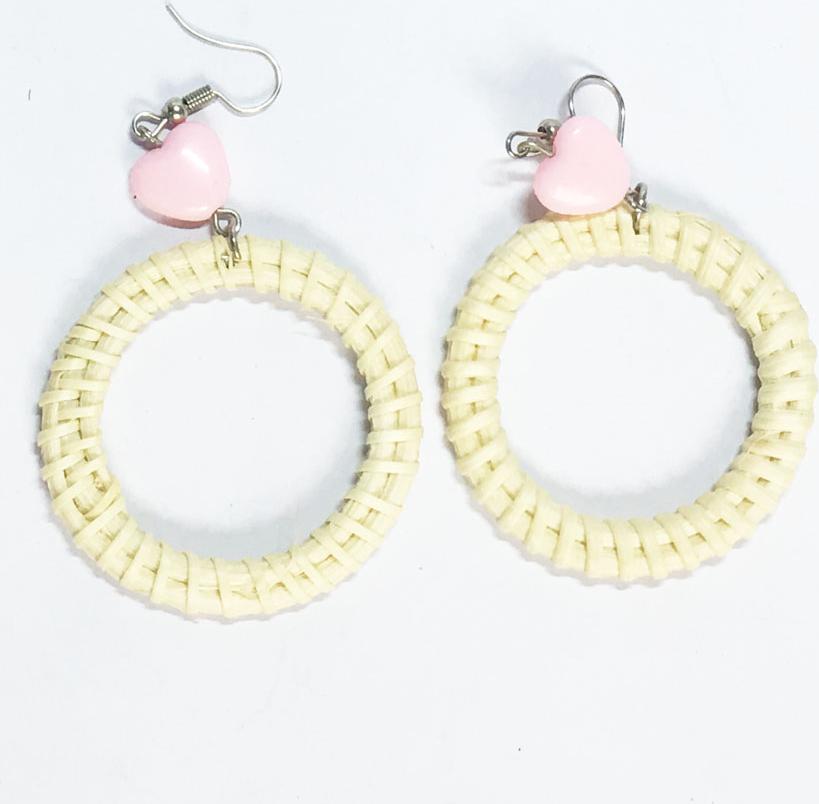 Combo 3 Bông tai mây tre đan handmade với 3 mẫu khác nhau