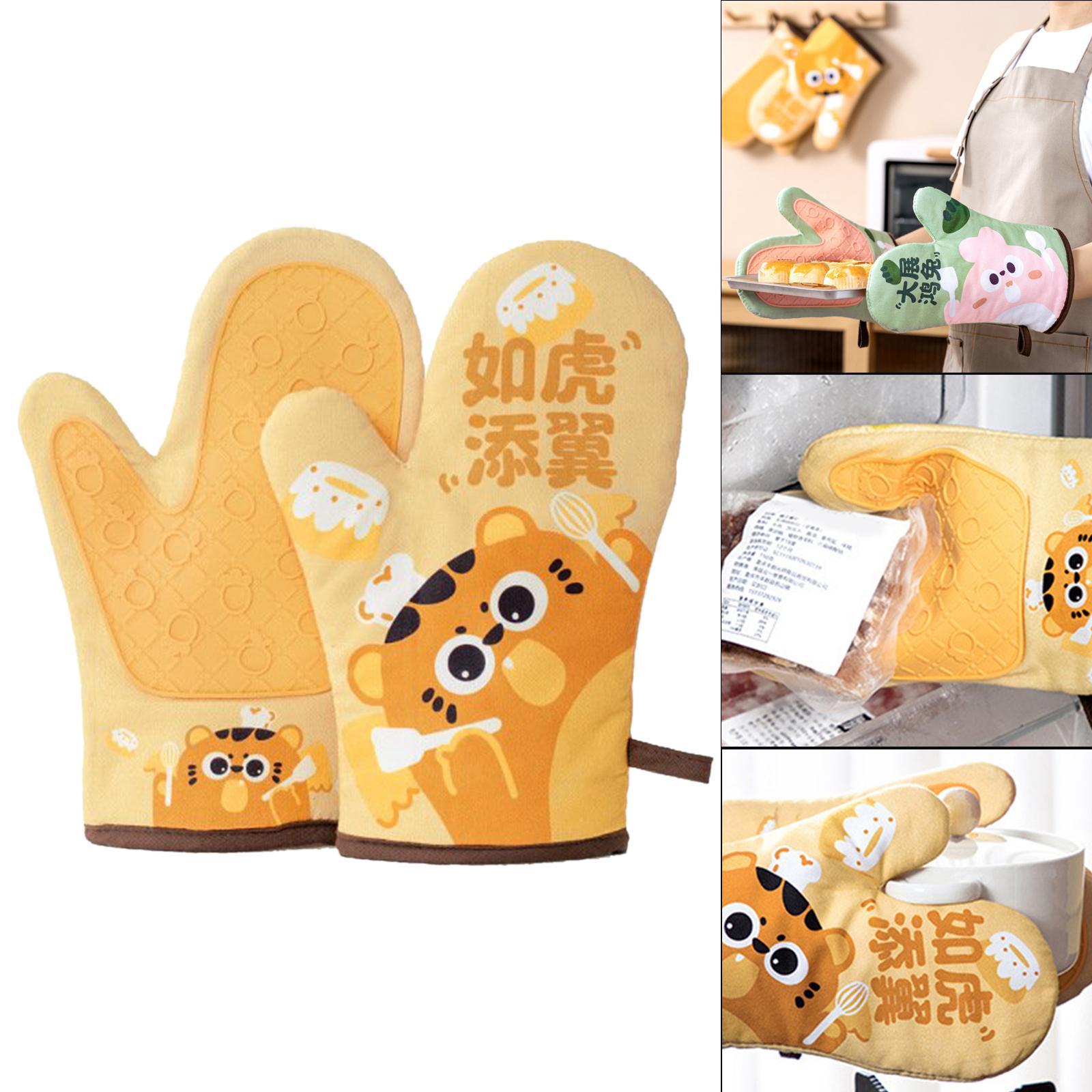 Oven Heat Insulation Gloves Baking Oven Mitts Tiger