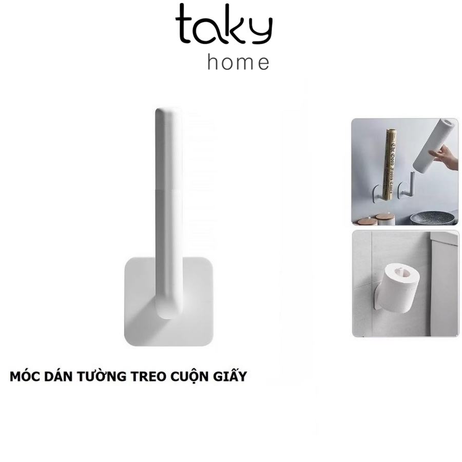 Giá Nhựa Treo Cuộn Giấy Vệ Sinh Cao Cấp, Tiện Lợi Cho Phòng Tắm - Nhà Bếp, Móc Dán Tường Đa Năng. Taky Home 4070