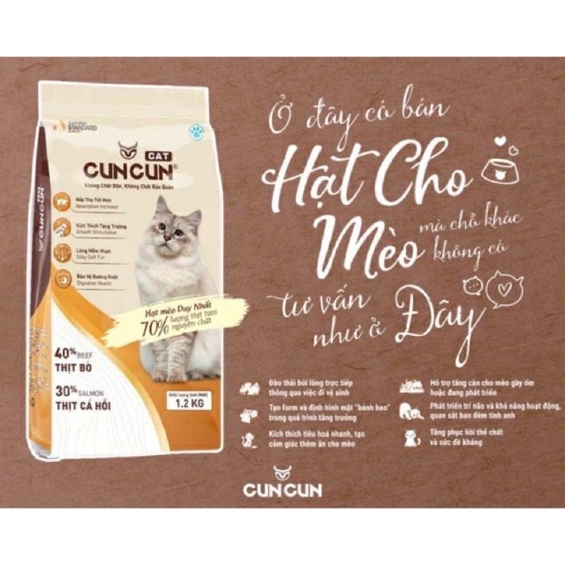Hạt Mèo CunCun Cat- Thức Ăn Dinh Dưỡng Cho Mèo- Thức Ăn Khô Cho Mèo Tiện Dụng 1,2kg