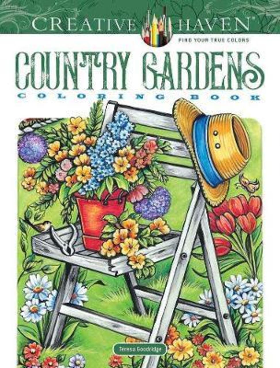Sách - Creative Haven Country Gardens Coloring Book by Teresa Goodridge