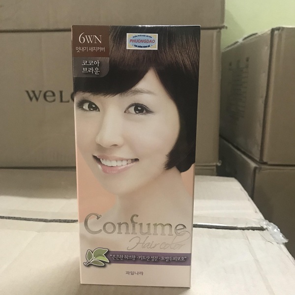 Nhuộm thảo dược phủ bạc thời trang (Hàn Quốc) Welcos confume hair color 6WN  2 x 60g