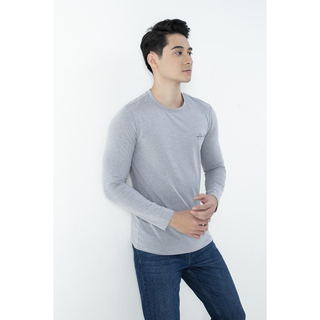 Áo thun nam dài tay ARISTINO phom Slim fit ôm vừa vặn, chất mềm mại, thoáng khí - ALT019W1