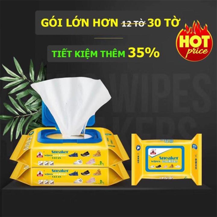 Giấy Ướt Lau Giày Thần Thánh Sneaker Wipes Clean (Gói Mới 30 Tờ)