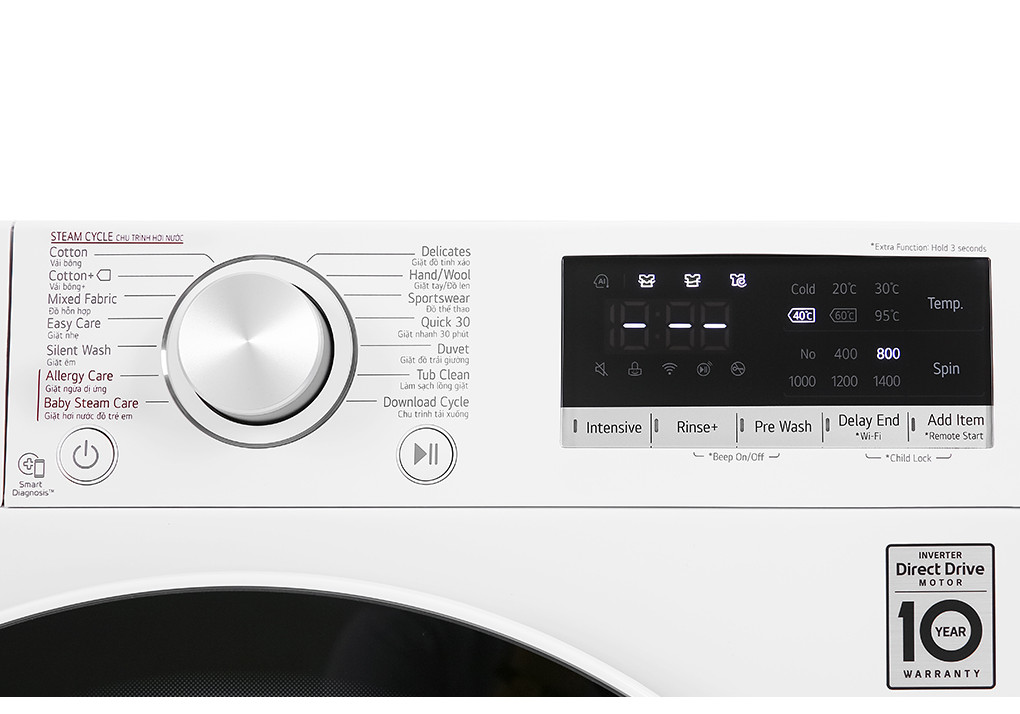 Máy giặt cửa trước inverter LG 8.5kg FV1408S4W - Hàng chính hãng
