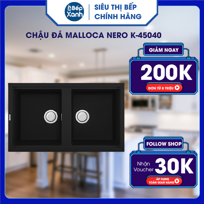 Chậu đá Malloca NERO K-45040 - Hàng Chính Hãng