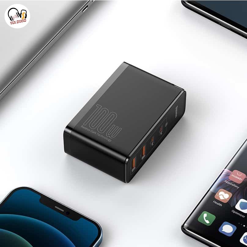 Bộ sạc nhanh 100W Baseus GaN2 Pro Quick Charger 2C 2U - Hàng chính hãng