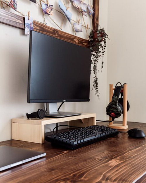 Kệ gỗ để màn hình máy tính, laptop cho bàn làm việc