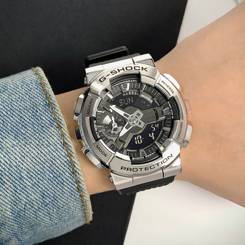 Đồng Hồ Nam Casio G-Shock GM-110-1ADR Chính Hãng | G-Shock GM-110-1ADR Silver Metal Dây Nhựa