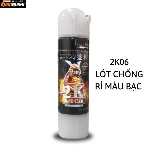 Sơn xịt Samurai Kurobushi - MÀU BẠC 2K06 LÓT CHỐNG RỈ ( 400 ml)