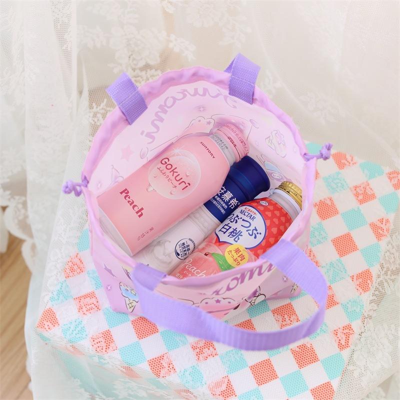 Hoạt Hình Hello Kitty Cầm Tay Túi Đựng Hộp Cơm Trưa Dây Kéo Túi Đựng Đồ Ăn Trưa Cho Trẻ Em, Bé Gái Thời Trang Dễ Thương Lưu Trữ Túi 35*10*27Cm