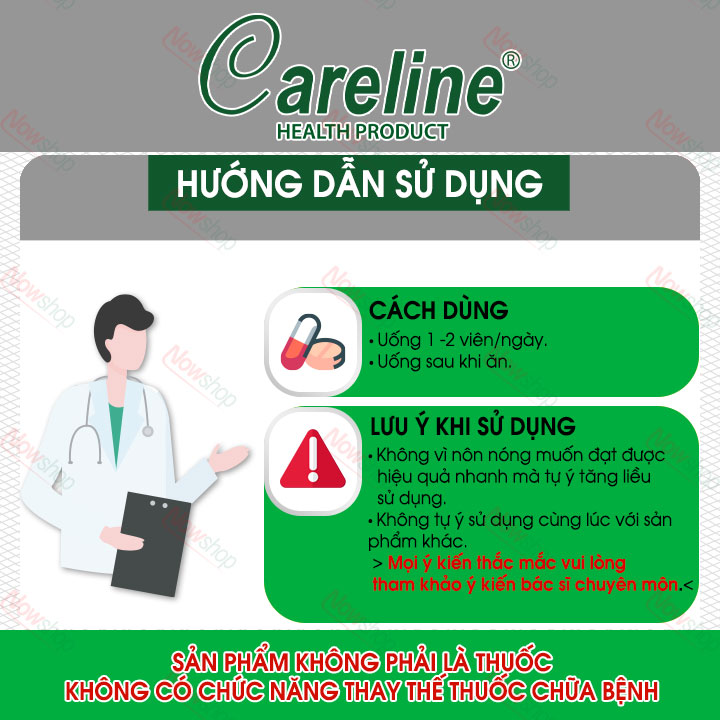 Viên uống bổ não Careline Ginkgo Biloba 2500MG hỗ trợ tăng cường trí nhớ giảm đau đầu mất ngủ