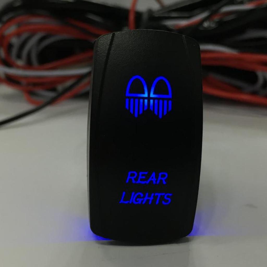 5 Pin 12V Boat Marine LED ON-OFF Illuminated Toggle Rocker SPST Switch S005 , Blue