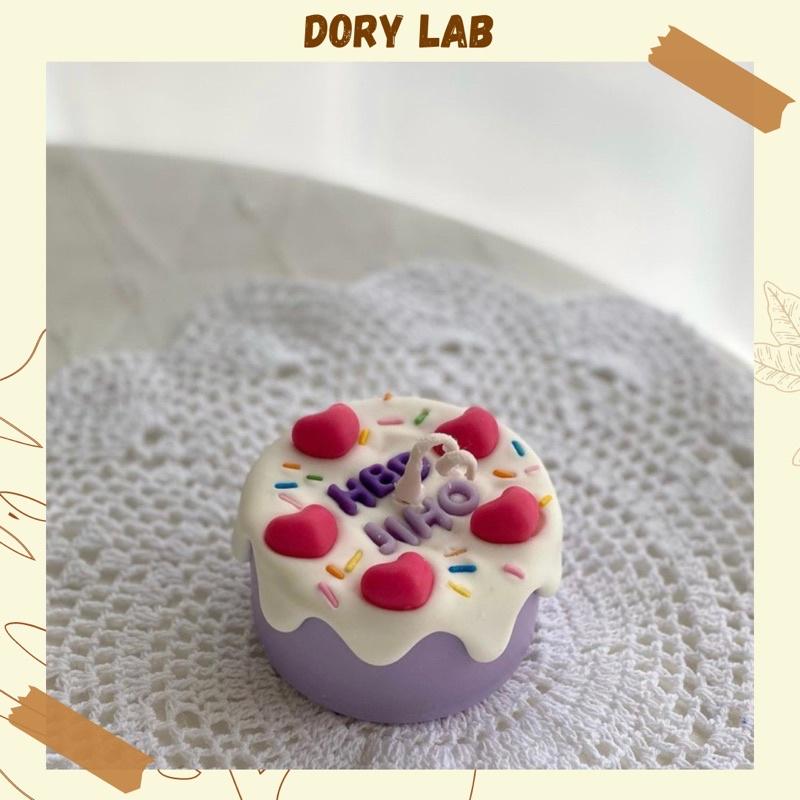 Nến Thơm Bánh Kem Trái Cây Kèm Chữ Happy Birthday - Dory Lab