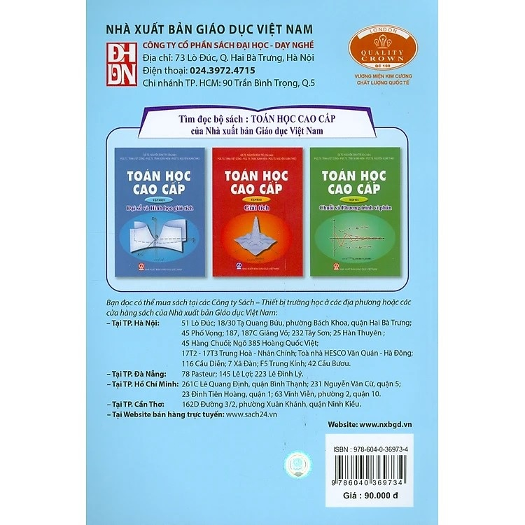 Sách - Toán Học Cao Cấp Tập Một - Đại Số Và Hình Học Giải Tích