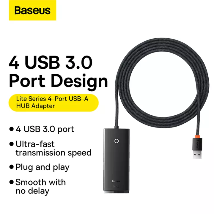 Hub chuyển 4 in 1 Baseus Lite Series 4-Port HUB Adapter- hàng chính hãng